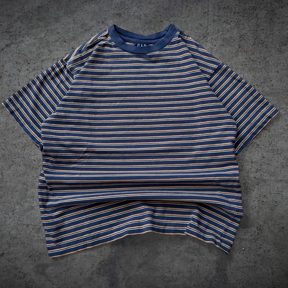 Vintage 90's Gap Striped Cropped T-Shirt Size Small Skate Retro Baby Tee
